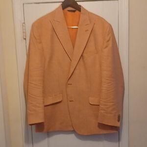 Paul Fredrick Men's Peach Houndstooth Blazer